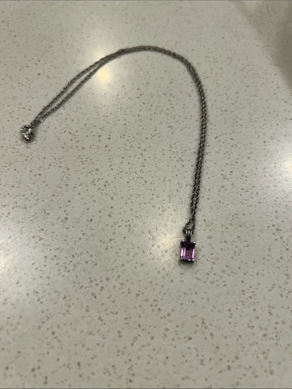 Amethyst and silver necklace
